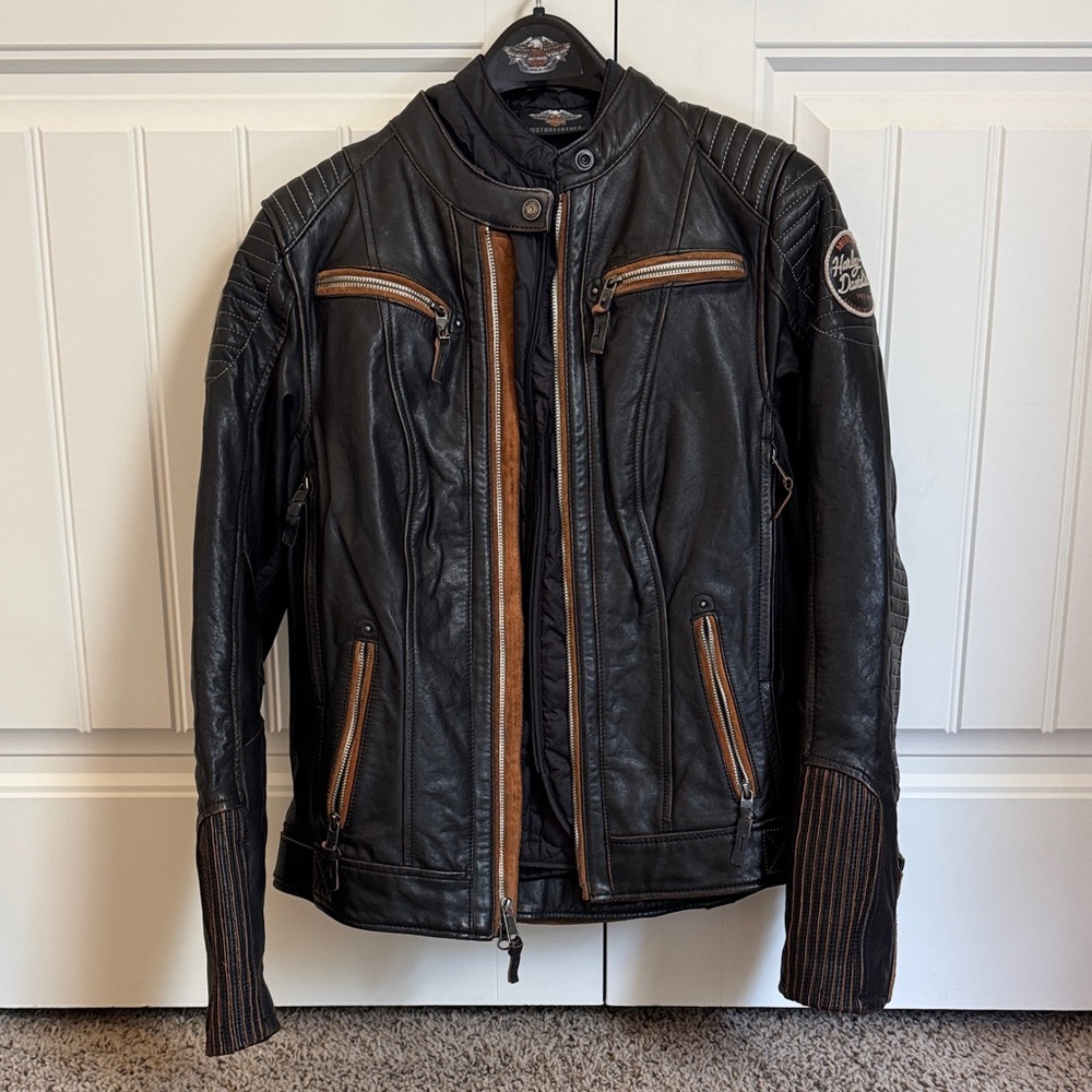 Women’s Black and Brown Leather Jacket